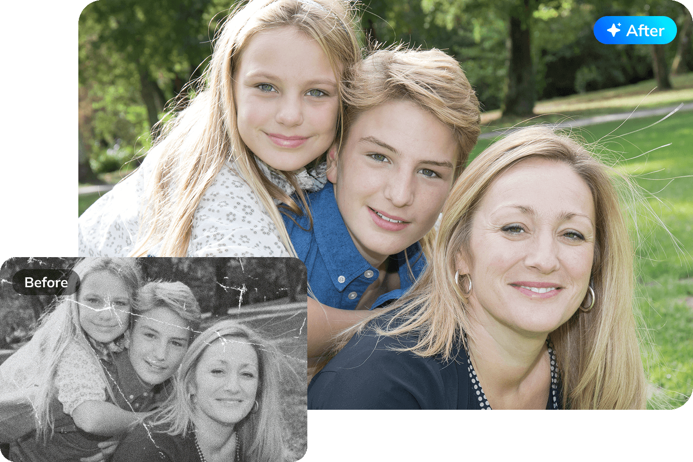 ai enhance and repair old photo